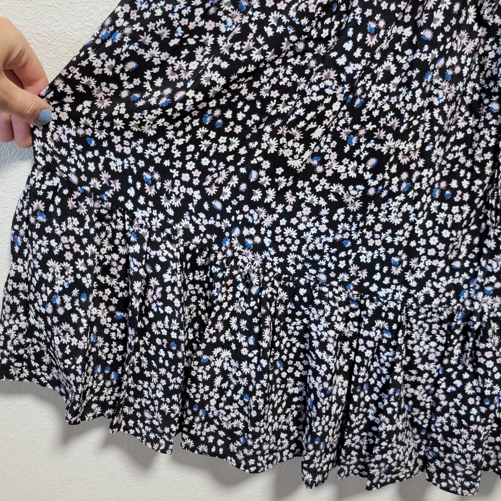 Rebecca Taylor Pop Ditsy Flower Silk Tie Waist Knee Length NWT Dress - Picture 4 of 10